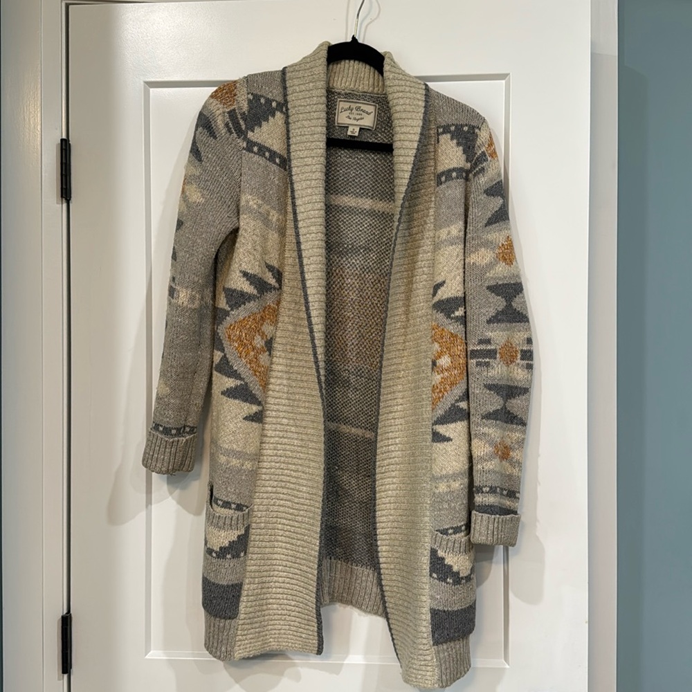 Lucky Brand shawl collar cardigan. Southwest Cowgirl style! Size S